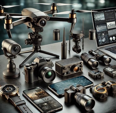 equipment typically used by private investigators 