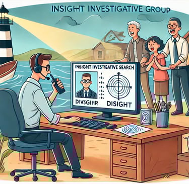 a man sitting at a desk with a computer screen showing a search for a missing man