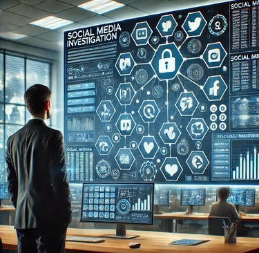 a man in a suit and tie standing in front of a large screen with a