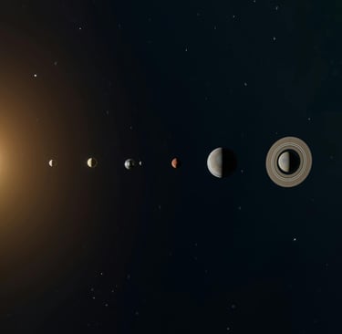 the sun and planets