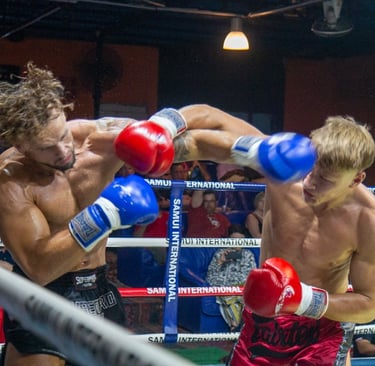Samui muaythai boxing stadium and Gym training battle neaby chaweng at samui international today 