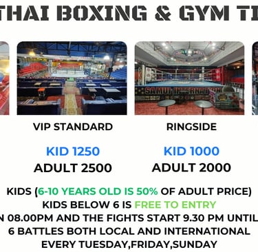 Each seat type with price on both kids and adults