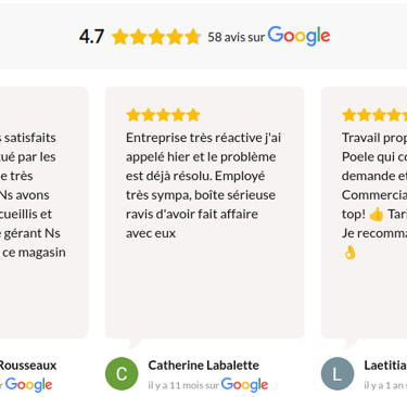Nos avis Google