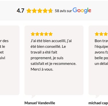 Avis récents déposés sur Google