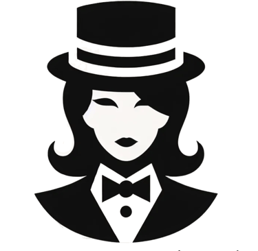 Mrs Butlers gala of games logo, a woman in a dicky bow and top hat