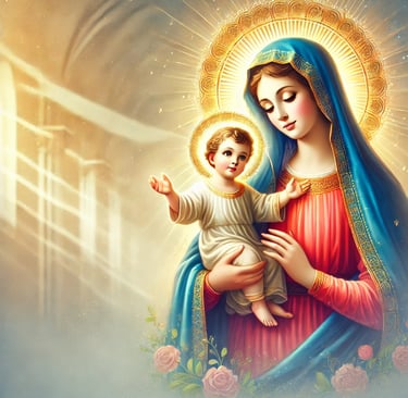 virgen maria con el niño Jesús para la catequesis