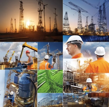 a collage of a group of people in safety gear 