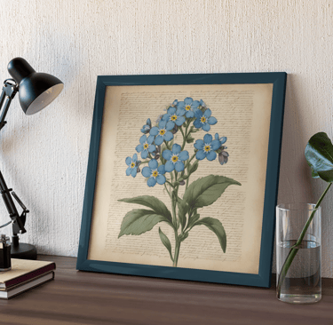 forget me not flower framed