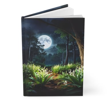 Lily of the valley lit by a full moon 