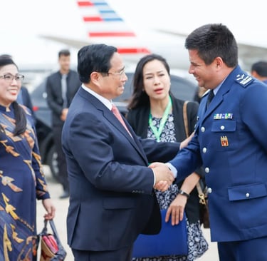 Thủ tướng Chính phủ Phạm Minh Chính và Phu nhân cùng Đoàn đại biểu cấp cao Việt Nam rời Rio de Janeiro - Ảnh: VGP/Nhật Bắc