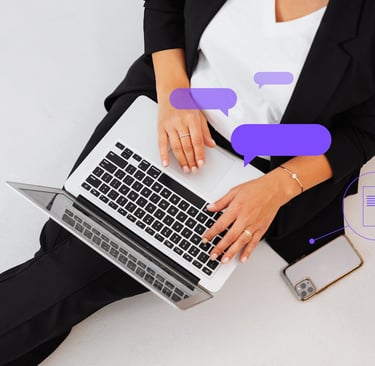 business woman laptop social media ads Facebook Instagram