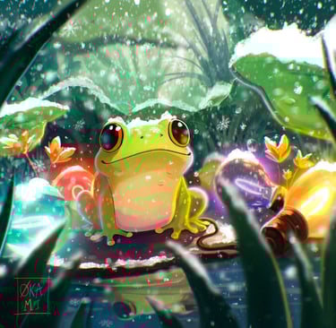 okami art grenouille mignonne kawaii cartoon album jeunesse enfance