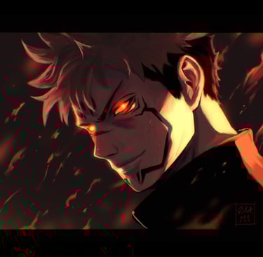 jujutsu kaisen fanart manga sukuna digital painting portrait