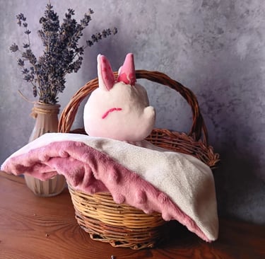 Doudou licorne rose