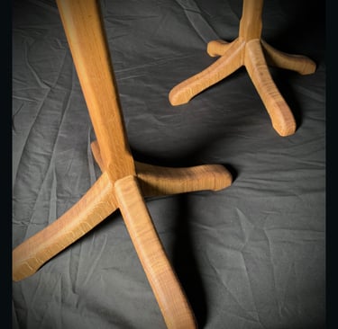White Oak Pair End Tables legs view