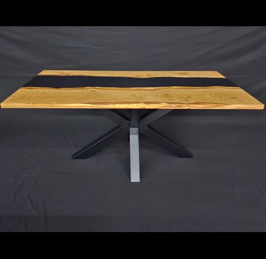 White Oak Resin Table front view