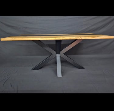 White Oak Resin Table front ground view