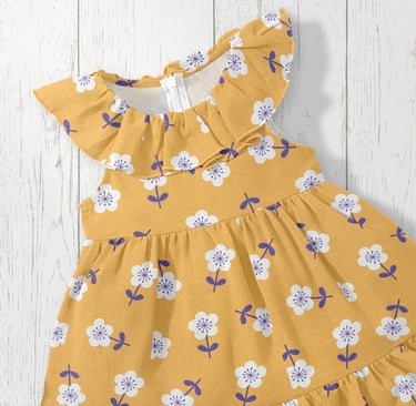 cute flower fabric yellow