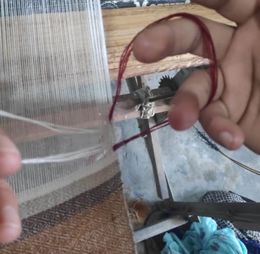 making the Doru weaving pattern