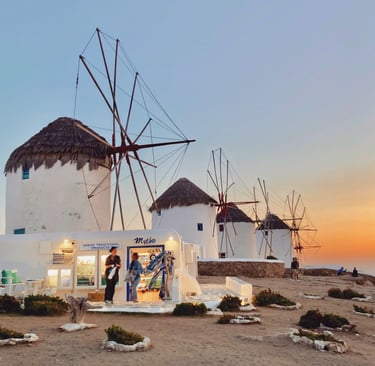 Les moulins de Mykonos, Grèce