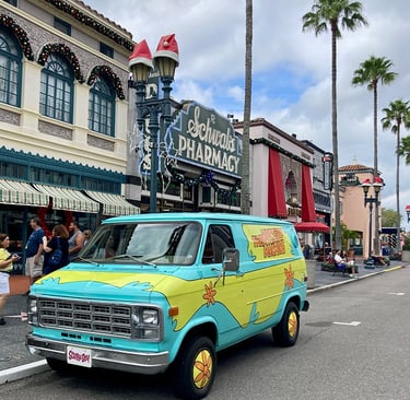 La Mystery machine de Scooby-Doo à Universal Studios en Floride