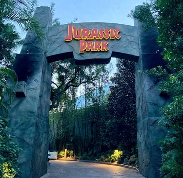 L'entrée du land Jurassic Park à Universal Studios en Floride