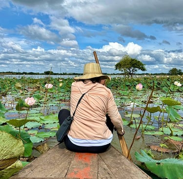 Balade en bateau à travers les lotus, Siem Reap, Cambodge