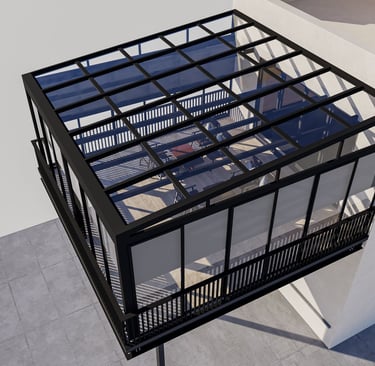 glass roof pergola