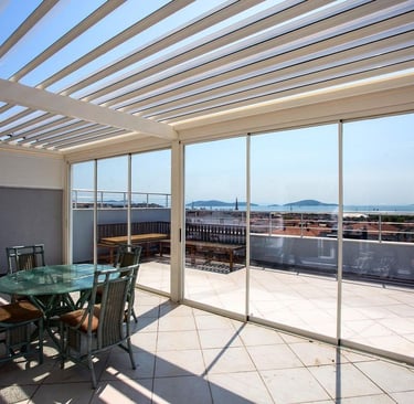 glass louver pergola