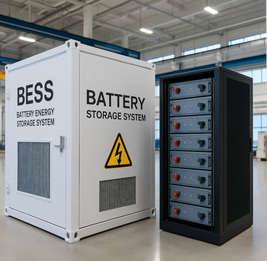 BESS akumulatori, enerģijas uzkrāšana akumulatoros, saules panēļu akumulatori