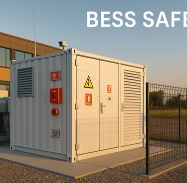 BESS industriālie akumulatori, to drošības sistēmas