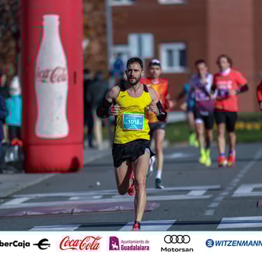 a man running in a marathon race