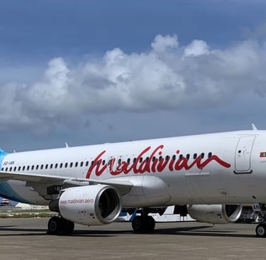 Domestic flight in Maldives. One of the transportations to travel around Maldives to go local Island