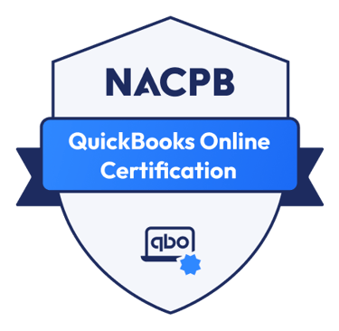 a QuickBooks Online Certification badge from the nacpb