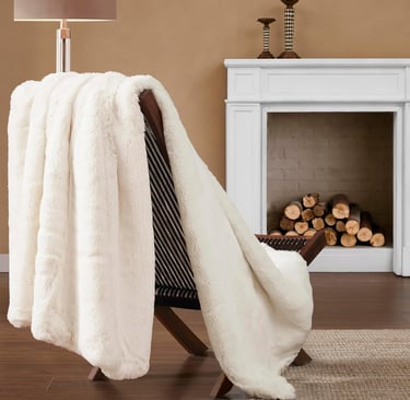 white faux fur throw UGG