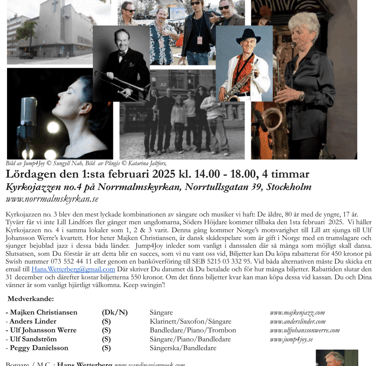 a flyer for a concert with a photo of a man playing a saxophone