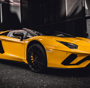 yellow Ferrari high end detailing