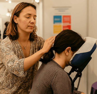 massage assis détente lors d'évènement