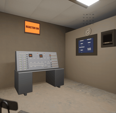 Digital room with a nuclear reactor control panel