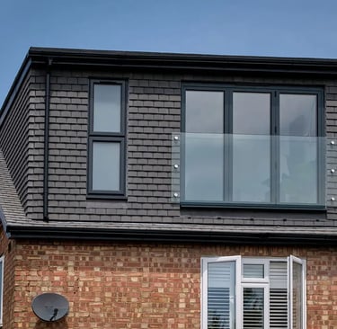 a house with a large window 