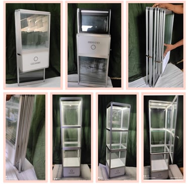 Compact innovative  folded slim jewelry display showcase