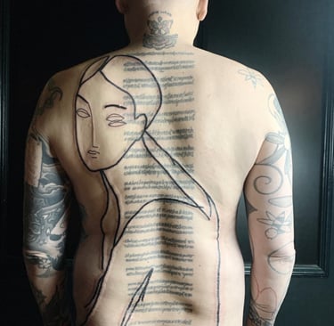 bold tattoo Lionel out of step