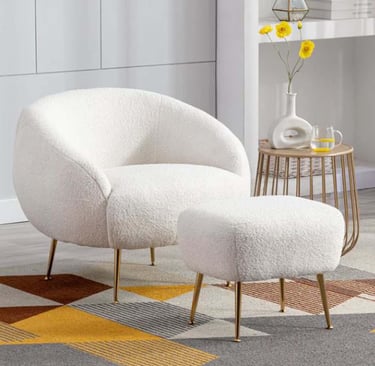 white sofa chair for rent for shoot