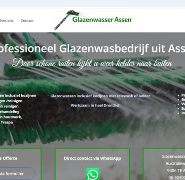 Glazenwasser Assen website