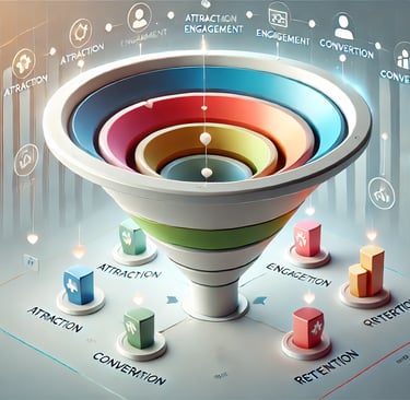 a funnelle with a funnelle of different types of sales funnel