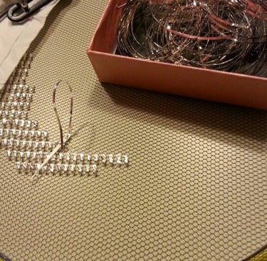 Tulle-bi telli embroidery in hoop