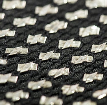 Tally fabric detail, egyptian fabric close up