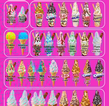 ice cream menu