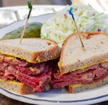 Homemade Pastrami sandwich