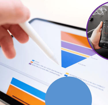 tablet with a marketing funnel